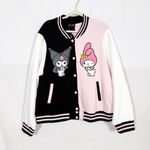 Hello Kitty  Sanrio X Hot Topic My Melody & Kuromi Split Varsity Jacket Plus Size Photo 1