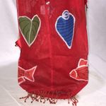 Zuliana Red Fish & Shells Beaded Beach bag NWT Photo 1