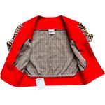 Vintage 70s Zip Front Red Blue Cropped Short Sleeve Bolero Jacket S NEW Tags Photo 6