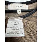 IRO Lamb skin animal print crew neck raw hem & sleeves T-shirt tan brown medium Photo 10