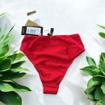 VIX NWT Bela Hot Pants High Waist Bikini Bottom Size Small Textured Red $108 Photo 2