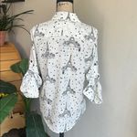 Karl Lagerfeld  Button Down White Black Top Size Small Photo 10