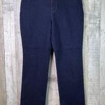 Lee   Size 10 Short Relaxed Straight Leg High Rise Dark Blue Denim Jeans … Photo 0