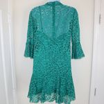 ZARA green lace flower Pattern lined dress XS Photo 2