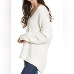 Free People  Lofty Alpaca Blend V Neck Ivory‎ White Sweater Cozy Women's Medium Photo 3