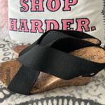 a.n.a Black Wedge Sandals Platforms Cork Womens 8.5 Photo 2