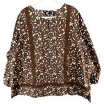 Lands' End  Tunic Top Womens 2XL Brown Cotton Popover Boho Cottage Earthy Blouse Photo 1