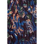 Sea Noah Shirred Tiered Floral Print Navy Blue Cotton Midi Dress Size 2 Photo 3