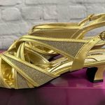 Easy Street  Alive @ 5 Tristen Sandals Dance Flex Outsole Gold Satin/Glitter 8.5M Photo 2