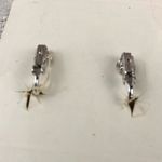 Vintage clip Brookcraft earrings new on card. Silver Photo 3