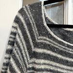 Amina Rubinacci Textured Sequin Grey Linen Blend Knit Sweater Dress Size Medium Gray Photo 3