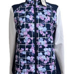 Peter Millar NEW Ladies  Outdoor/Golf Hybrid Quilted Navy Floral Full Zip Jacket Photo 0