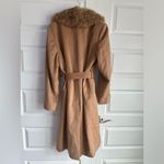 Sofia Cashmere Belted Genuine Shearling Trim Coat NWT 14 Tan Photo 11