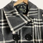 Yoki Collection Black Plaid A-Line Double Breasted Pea Coat Size M Photo 1