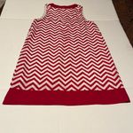 Mud Pie  red and white‎ chevron dress women's size medium dress missing belt Photo 10