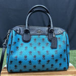 Coach Mini Bennett Crossbody Satchel Badlands Floral Turquoise Print Shoulder Photo 0