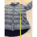 Vintage Havana  Sherpa Lined Plaid Shirt Jacket Blue Grey Size L Photo 6