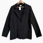 J Crew Women Size L Black Knit Blazer Jacket Cardigan Sweater Comfort Lagenlook Size L Photo 0