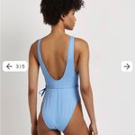 River Island Blue Ribbed Bathing Suit With Chain Photo 2