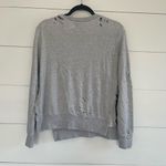 Pam & Gela Women’s Small Grey Distressed Sweatshirt Photo 1