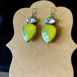 NWT Yellow Crystal Teardrop Earrings Photo 0