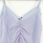 Womens Y2k Vintage Fairycore Fairy Pastel Coquette Sheer Ruched Cami Tank Top Purple Size XS Photo 2