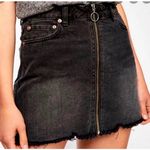 Free People Zip It Up Denim Skirt Front Zipper Haven Black 31 Photo 4