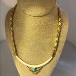 Stella and Dot Vintage Chic Gold Necklace with Turquoise Detail Photo 2
