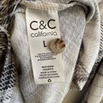 C&C California  Womens Plaid Knit Stretch Button Up Shirt Long Sleeve Size L Photo 3