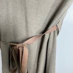 Brunello Cucinelli  Silk Draping Ruched Wool Cashmere Dress Size 10 Taupe Brown Photo 3