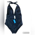 Cupshe Women's Plunge Halter Backless Ruched One Piece Swimsuit, XL, NWT, Black Photo 1