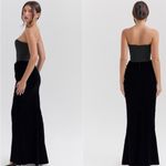 House Of CB  XS A-C 'Persephone' Black Velvet Strapless Corset Maxi Dress NWOT Photo 7