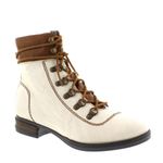 Josef Seibel Womens Leather White Lace Up Zip Stitched Combat Boots sz 37 Photo 3
