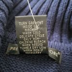 Preswick & Moore  Petite Cowl Neck Drawstring Kangaroo Pocket Sweater Navy Medium Photo 3