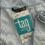 Staccato Blue White Striped Twist Front Tank Top Sz M Rayon Photo 4