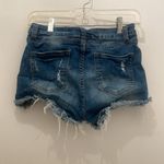 Papaya denim deep blue destroyed distressed shorts cropped size Medium Photo 4