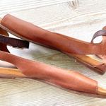 Miz Mooz Angel Leather Peep Toe Flat Sandals | Brown Size 8.5 Photo 3