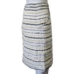 Anthropologie Tabitha Sailing Lace Gray & Cream Striped Pencil Skirt Size 2 Photo 4