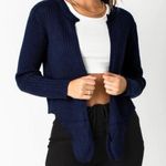 Princess Polly Navy Blue Open Front Ribbed Knit Cardigan Sweater Womens Small Photo 2