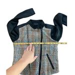 Theory  Assymetrical Leather Silk Tweed Rainbow Moto Jacket Size 4 Photo 6