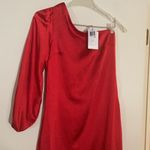 Skies Are Blue NWT  One Sleeve red satin dress Photo 1