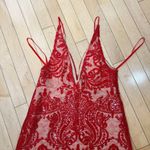 Free People Night Shimmers Mini Dress Sequin Lace Deep V Neck Size 2 Photo 9