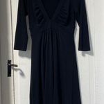 Susana Monaco  Black Plunging neckline black stretch dress 3/4 length sleeves Photo 0