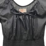 Laurie Felt Black Cap Sleeve Retro Midi Cotton Peasant Dress Women’s Size XXS Photo 4