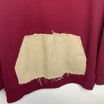 Hanes Burgundy Tan Denim Kangaroo Pocket Crewneck Sweatshirt Sz 2X Photo 6