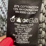 Nic+Zoe  Fringe Tweed Open Jacket Knit Cotton Blend Light Blue Grey Striped Small Photo 3