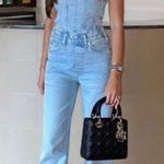 ZARA denim jeans corset wide streight leg jumpsuit Photo 6