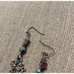 Blue Pink Beaded Boho Long Tassel Brass Tome Dangle Fashion Earrings NEW Photo 3