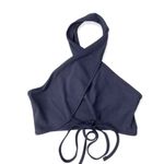 SheIn Blue Cross Halter Wrap Crop Top - Size S (Never Worn) Photo 1