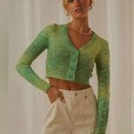 Princess Polly Green Cropped Cardigan Photo 1